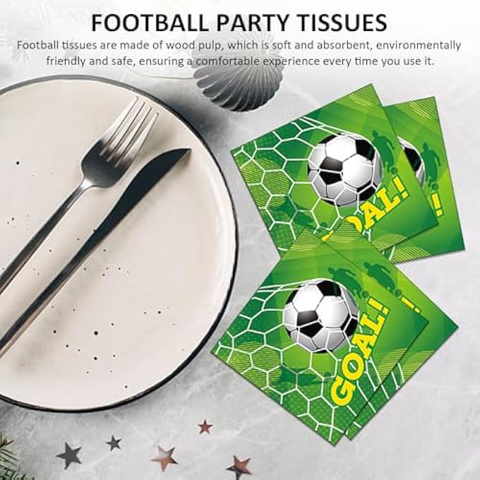 40 SHEETS FOOTBALL TISSUE PAPER HANDKERCHIEFS FOOTBALL PARTY HANDKERCHIEFS PRINTED FOOTBALL SOFT NAPKINS PARTY SUPPLIES FOOTBALL PARTY DECORATIONS - Image 3
